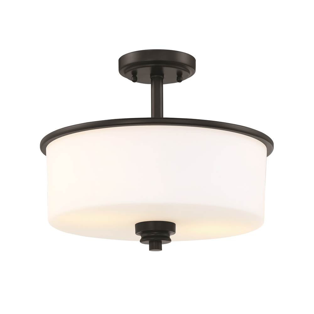 Craftmade Bolden 2 Light Convertible Semi Flush In Brushed Polished Nickel (white Glass)