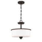 Craftmade 50552-FB-WG Flat Black Bolden 2 Light Convertible Semi Flush In Flat Black (white Glass) Image 3