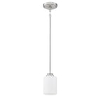 Craftmade 50591-BNK-WG Brushed Polished Nickel Bolden 1 Light Mini Pendant In Brushed Polished Nickel (white Glass) Image 1