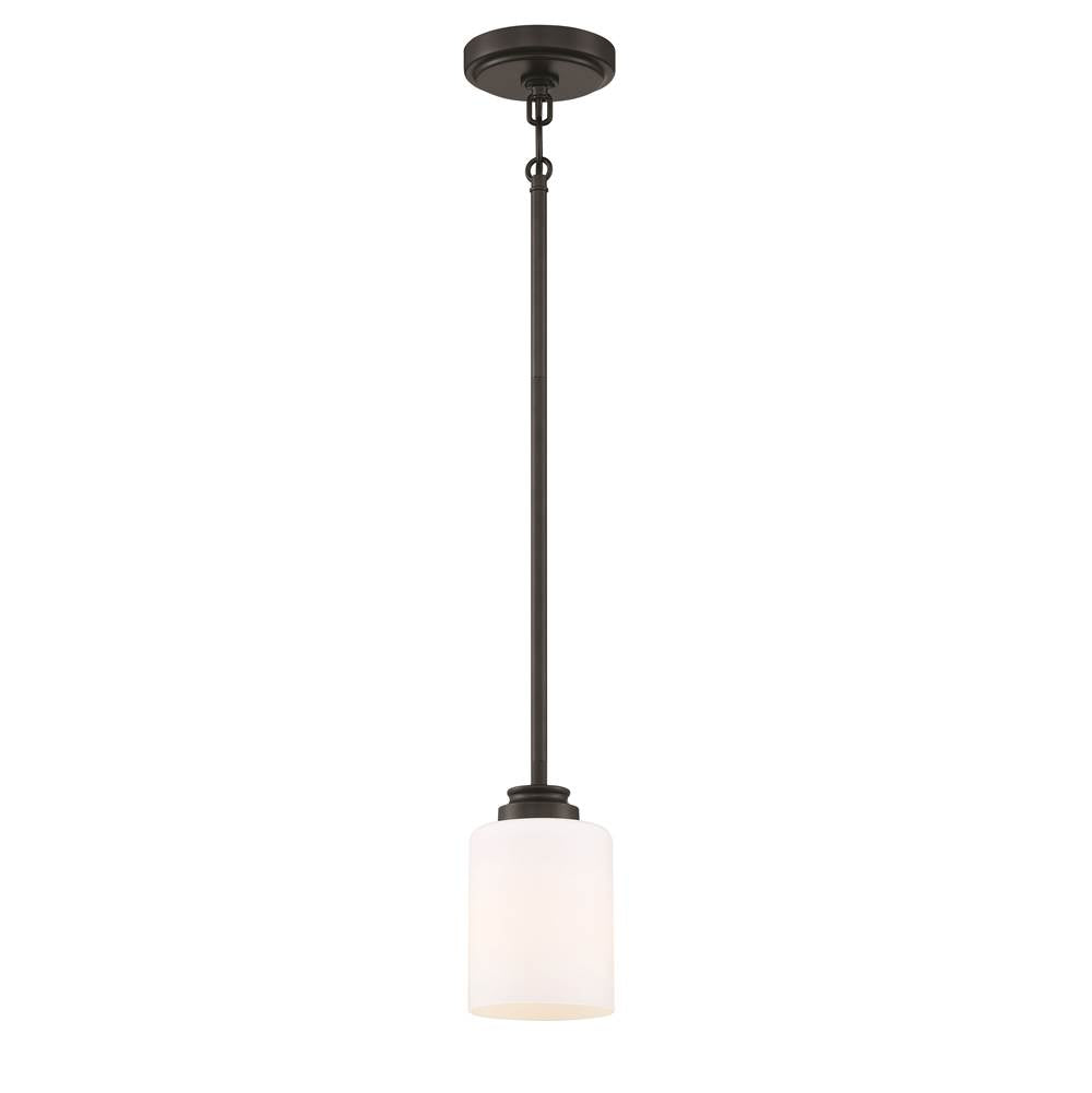 Craftmade Bolden 1 Light Mini Pendant In Brushed Polished Nickel (white Glass)