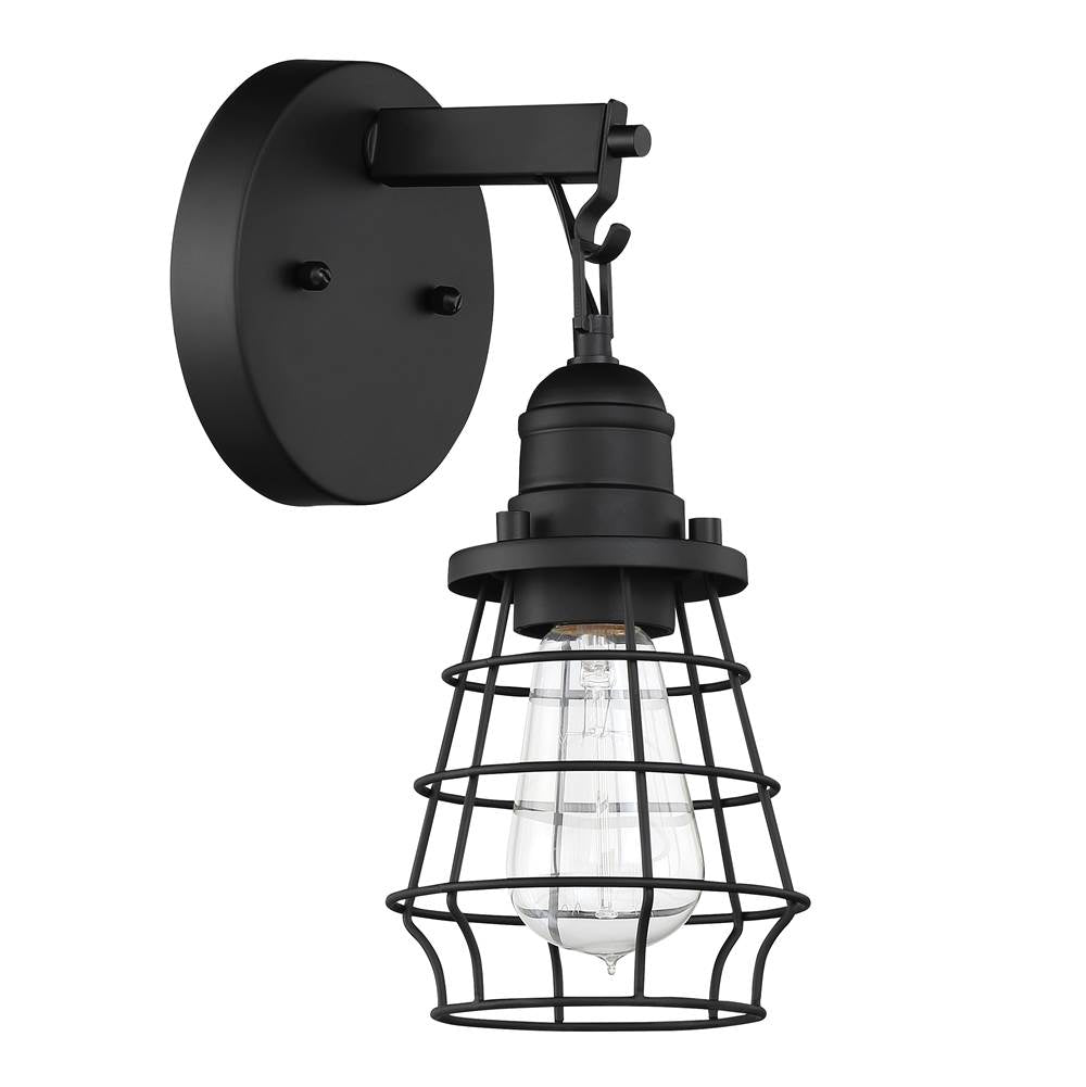 Craftmade 50601-FB Flat Black Thatcher 1 Light Wall Sconce In Flat Black Image 1