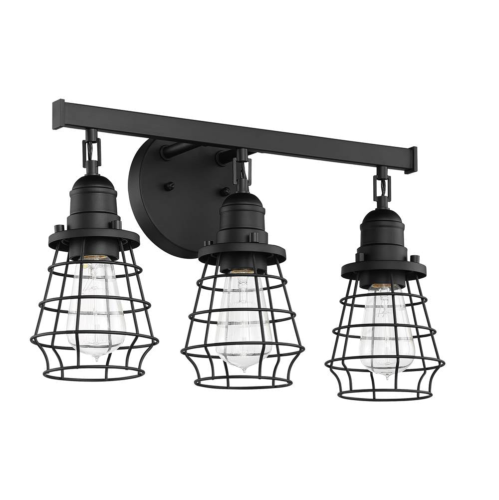 Craftmade 50603-FB Flat Black Thatcher 3 Light Vanity In Flat Black Image 1