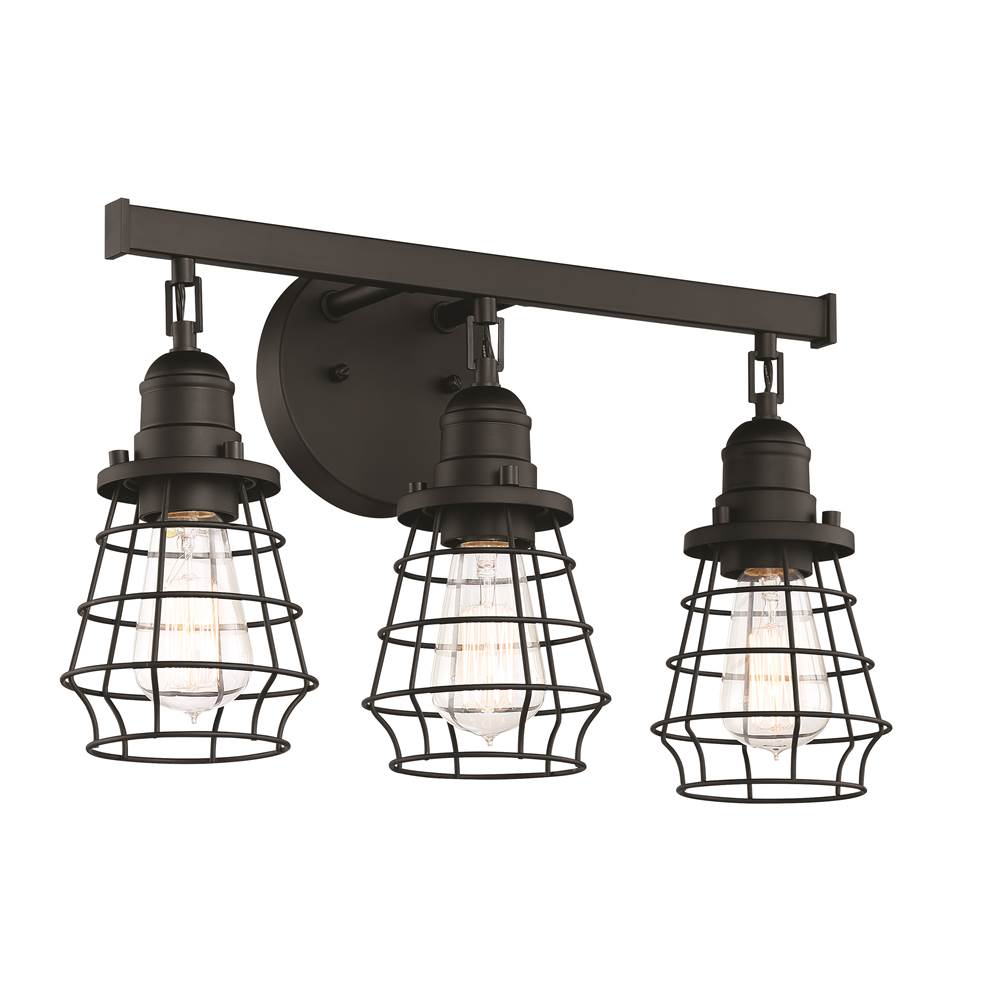 Craftmade Thatcher 3 Light Vanity In Flat Black