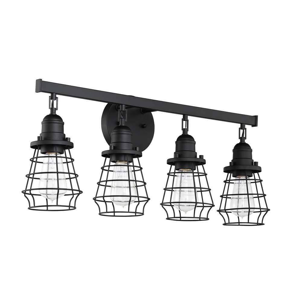 Craftmade 50604-FB Flat Black Thatcher 4 Light Vanity In Flat Black Image 1