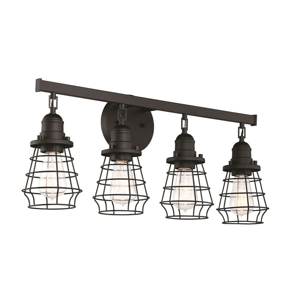 Craftmade Thatcher 4 Light Vanity In Flat Black