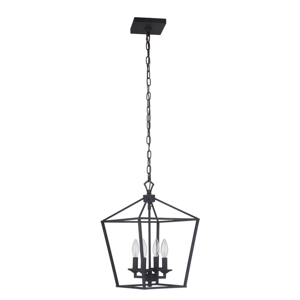 Craftmade 52934-FB Flat Black Flynt 4 Light Small Foyer In Flat Black Image 1