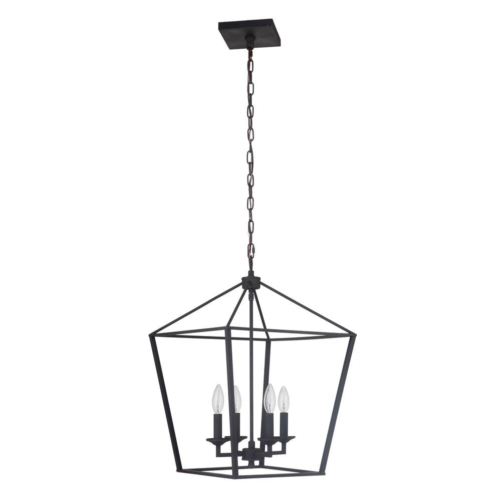 Craftmade 52935-FB Flat Black Flynt 4 Light Medium Foyer In Flat Black Image 1
