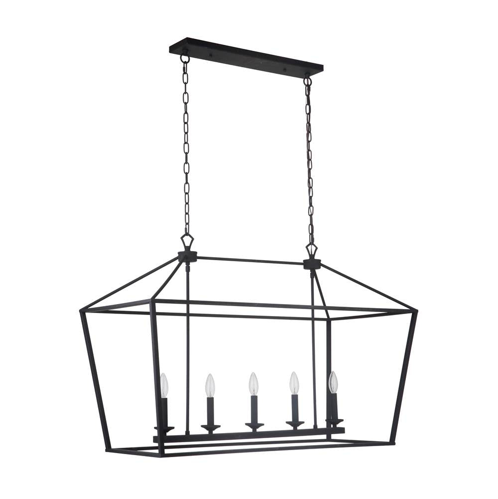 Craftmade Flynt 5 Light Island In Flat Black