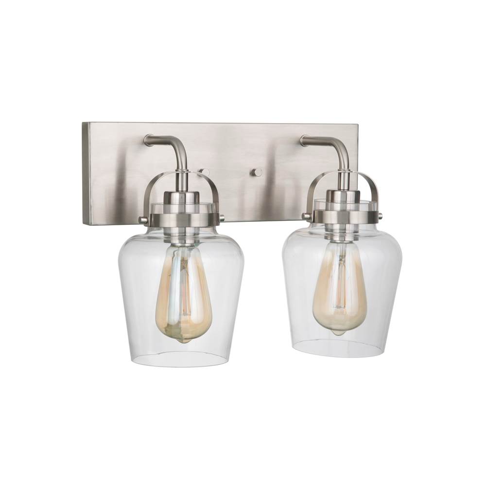 Craftmade 53502-BNK Brushed Polished Nickel Trystan 2 Light Vanity In Brushed Polished Nickel Image 1
