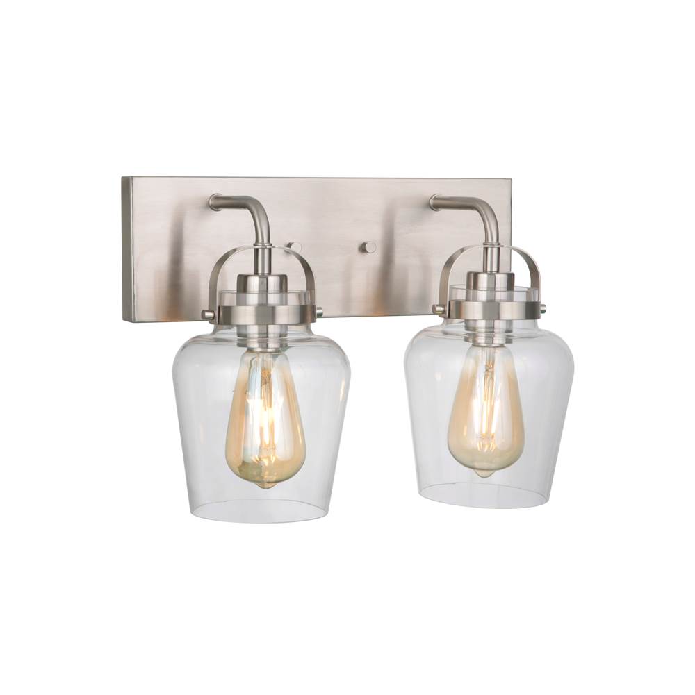 Craftmade Trystan 2 Light Vanity In Brushed Polished Nickel