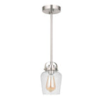 Craftmade 53591-BNK Brushed Polished Nickel Trystan 1 Light Mini Pendant In Brushed Polished Nickel Image 1