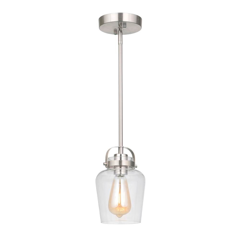 Craftmade Trystan 1 Light Mini Pendant In Brushed Polished Nickel