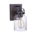 Craftmade 53601-FBDT Flat Black,Dark Teak Foxwood 1 Light Wall Sconce In Flat Black/dark Teak Image 1