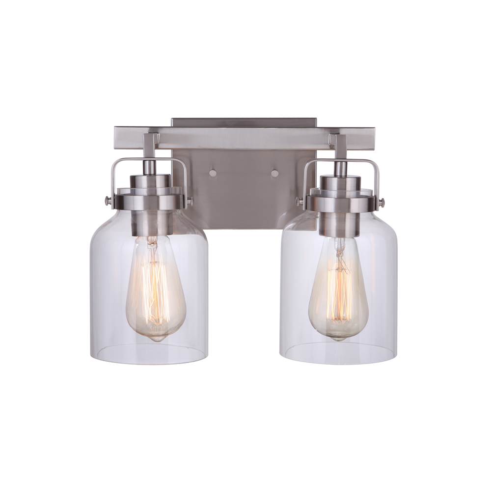 Craftmade 53602-BNK Brushed Polished Nickel Foxwood 2 Light Vanity In Brushed Polished Nickel Image 2