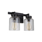 Craftmade 53602-FBDT Flat Black,Dark Teak Foxwood 2 Light Vanity In Flat Black/dark Teak Image 1