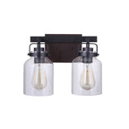 Craftmade 53602-FBDT Flat Black,Dark Teak Foxwood 2 Light Vanity In Flat Black/dark Teak Image 3