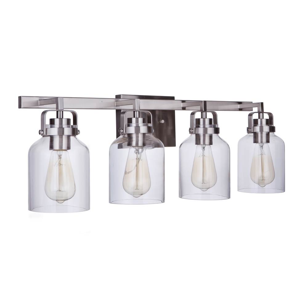 Craftmade 53604-BNK Brushed Polished Nickel Foxwood 4 Light Vanity In Brushed Polished Nickel Image 1