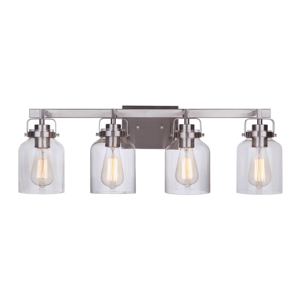 Craftmade 53604-BNK Brushed Polished Nickel Foxwood 4 Light Vanity In Brushed Polished Nickel Image 2