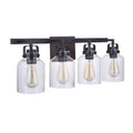 Craftmade 53604-FBDT Flat Black,Dark Teak Foxwood 4 Light Vanity In Flat Black/dark Teak Image 1