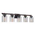 Craftmade 53605-FBDT Flat Black,Dark Teak Foxwood 5 Light Vanity In Flat Black/dark Teak Image 1