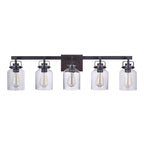 Craftmade 53605-FBDT Flat Black,Dark Teak Foxwood 5 Light Vanity In Flat Black/dark Teak Image 3