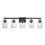 Craftmade 53605-FBDT Flat Black,Dark Teak Foxwood 5 Light Vanity In Flat Black/dark Teak Image 2