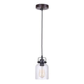 Craftmade 53691-FBDT Flat Black,Dark Teak Foxwood 1 Light Mini Pendant In Flat Black/dark Teak Image 1