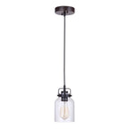 Craftmade 53691-FBDT Flat Black,Dark Teak Foxwood 1 Light Mini Pendant In Flat Black/dark Teak Image 1