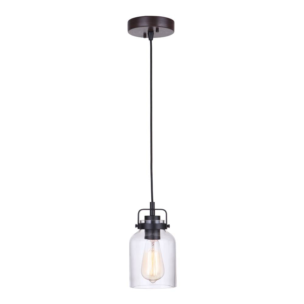 Craftmade Foxwood 1 Light Mini Pendant In Flat Black/dark Teak