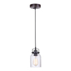 Craftmade Foxwood 1 Light Mini Pendant In Flat Black/dark Teak