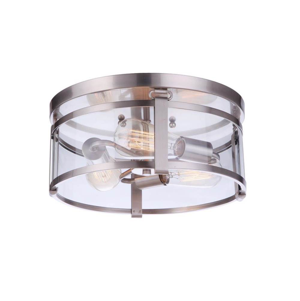 Craftmade Elliot 3 Light Flushmount In Brushed Polished Nickel