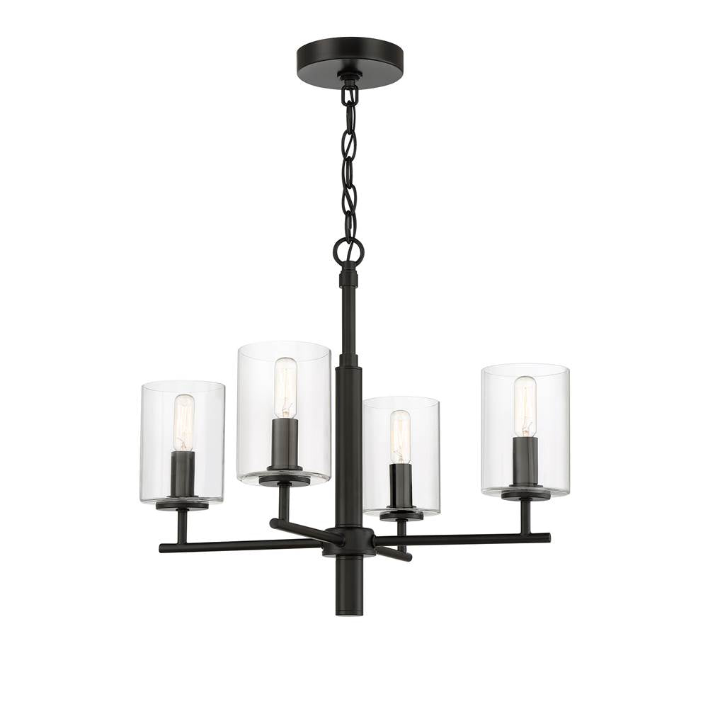 Craftmade Hailie 4 Light Chandelier In Flat Black