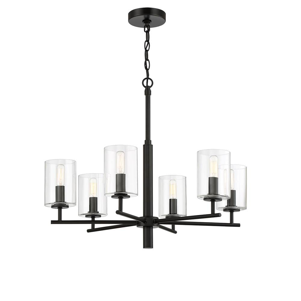 Craftmade Hailie 6 Light Chandelier In Flat Black