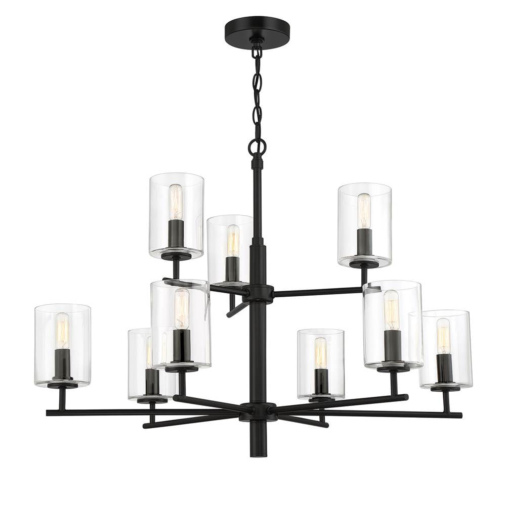 Craftmade Hailie 9 Light Chandelier In Flat Black
