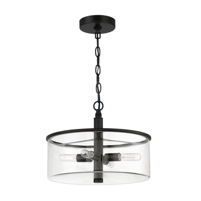 Craftmade Hailie 4 Light Convertible Semi Flush In Flat Black