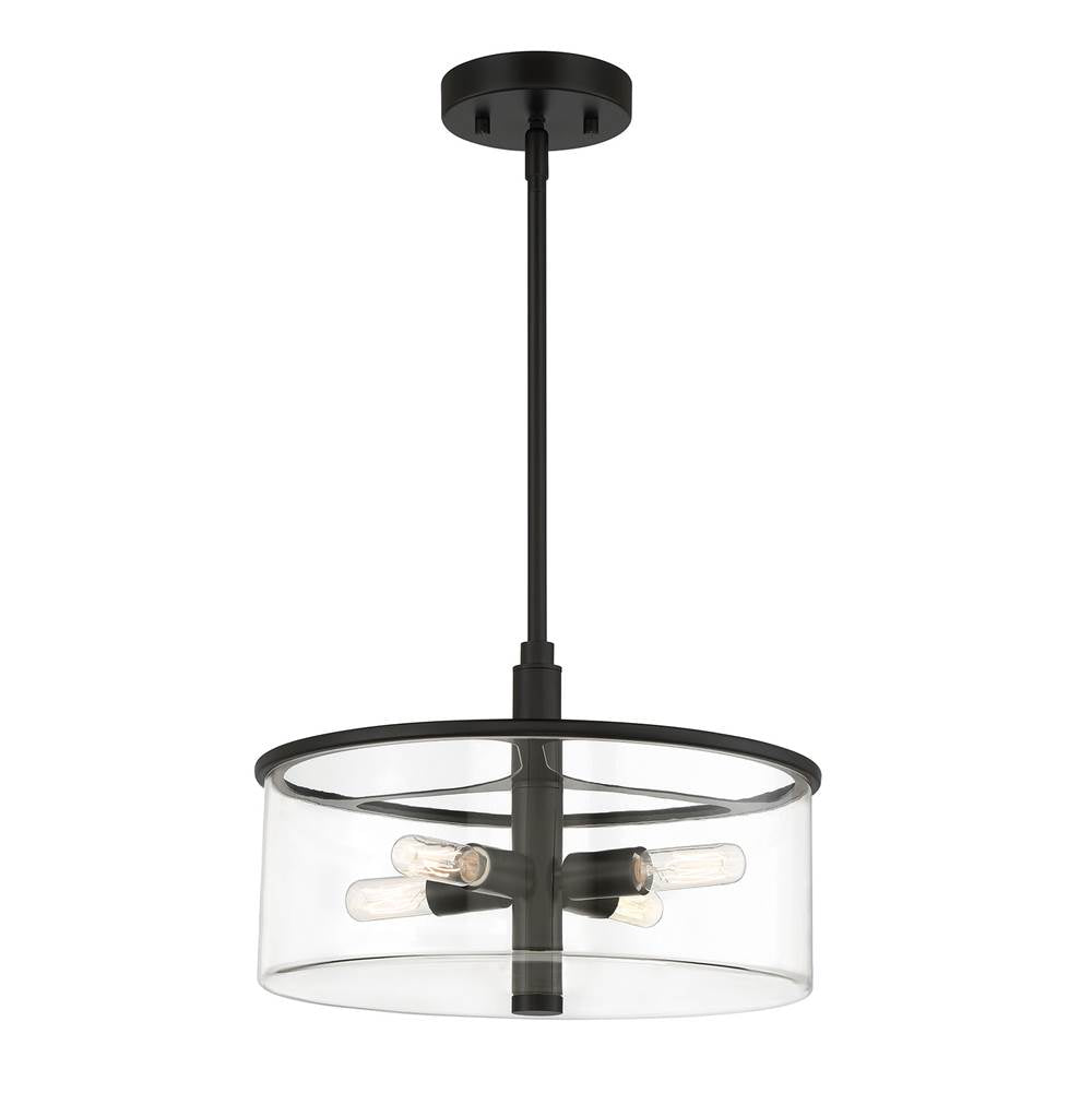 Craftmade Hailie 4 Light Pendant In Flat Black