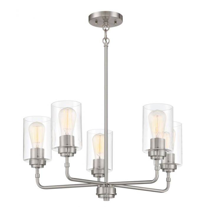 Craftmade 56025-BNK Brushed Polished Nickel Stowe 5 Light Chandelier In Brushed Polished Nickel Image 1
