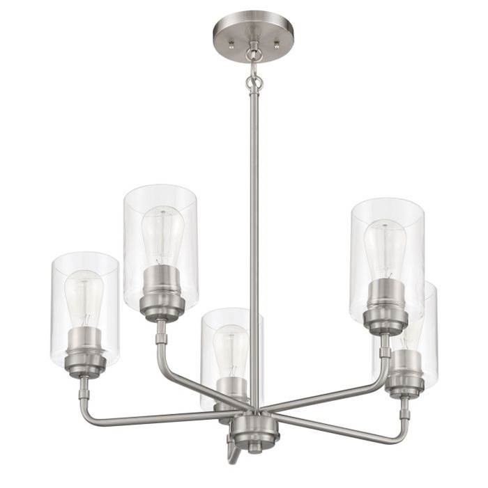 Craftmade Stowe 5 Light Chandelier In Brushed Polished Nickel