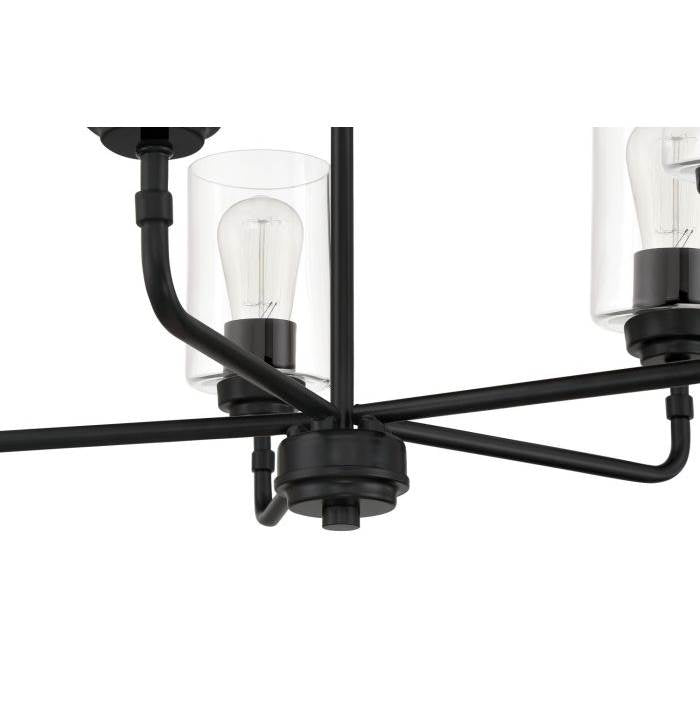 Craftmade 56025-FB Flat Black Stowe 5 Light Chandelier In Flat Black Image 2