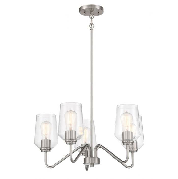 Craftmade 56125-BNK Brushed Polished Nickel Shayna 5 Light Chandelier In Brushed Polished Nickel Image 1