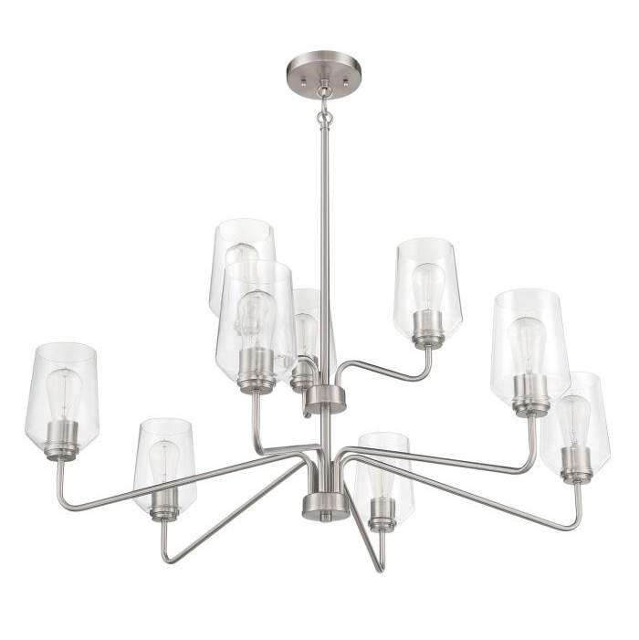 Craftmade Shayna 9 Light Chandelier In Brushed Polished Nickel