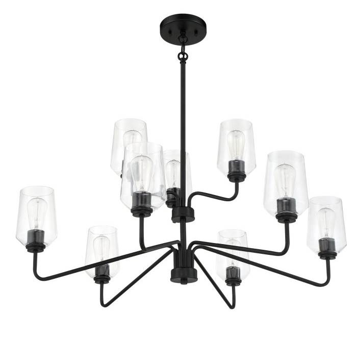 Craftmade Shayna 9 Light Chandelier In Brushed Polished Nickel