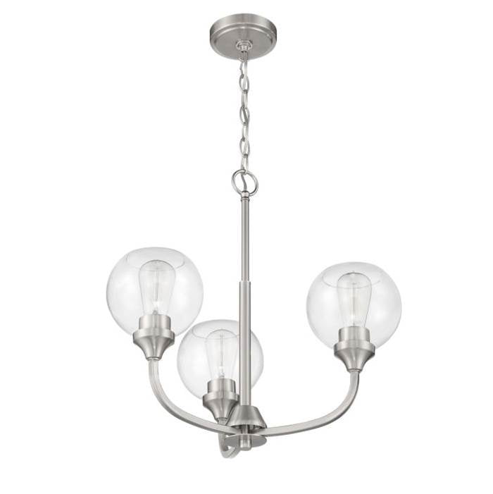 Craftmade Glenda 3 Light Chandelier In Brushed Polished Nickel