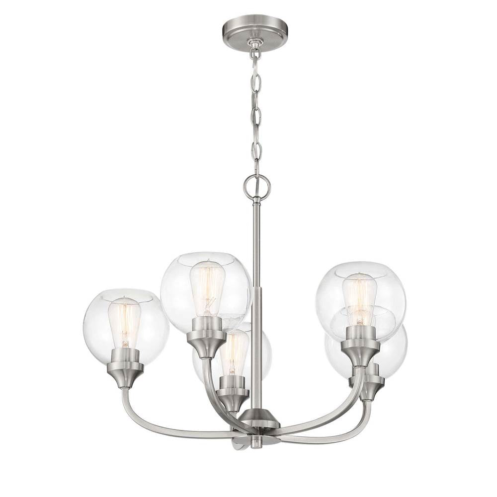 Craftmade Glenda 5 Light Chandelier In Brushed Polished Nickel