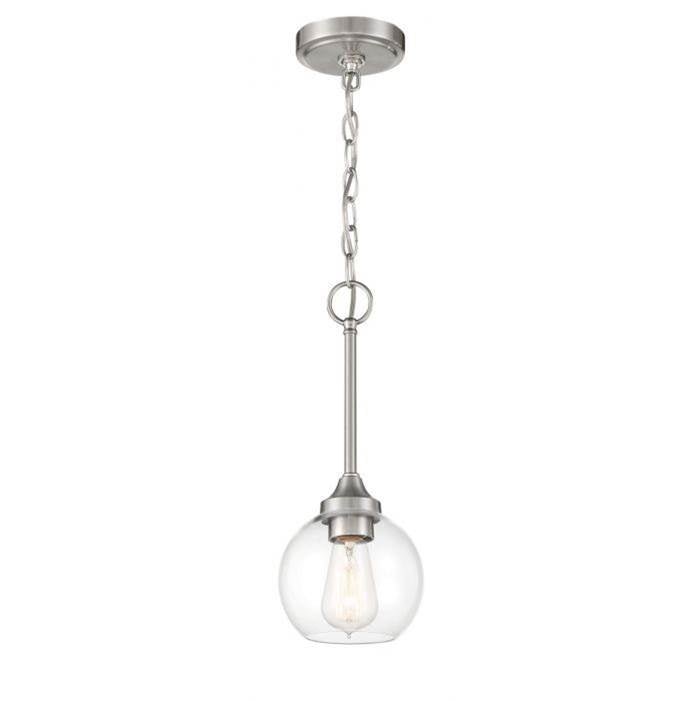 Craftmade 56291-BNK Brushed Polished Nickel Glenda 1 Light Mini Pendant In Brushed Polished Nickel Image 1