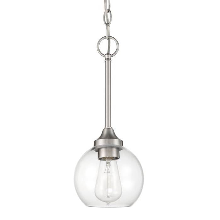 Craftmade Glenda 1 Light Mini Pendant In Brushed Polished Nickel