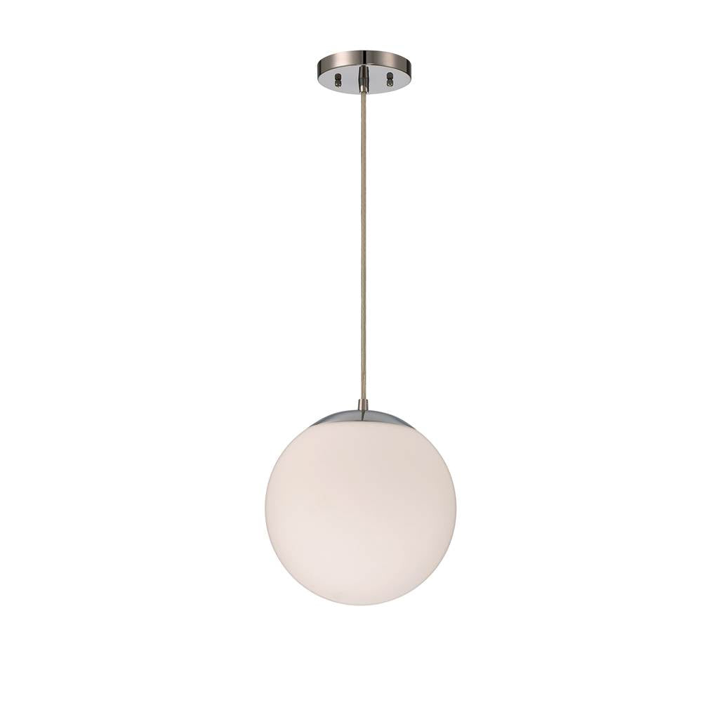 Craftmade Gaze 1 Light 10'' Pendant In Chrome (white Glass)
