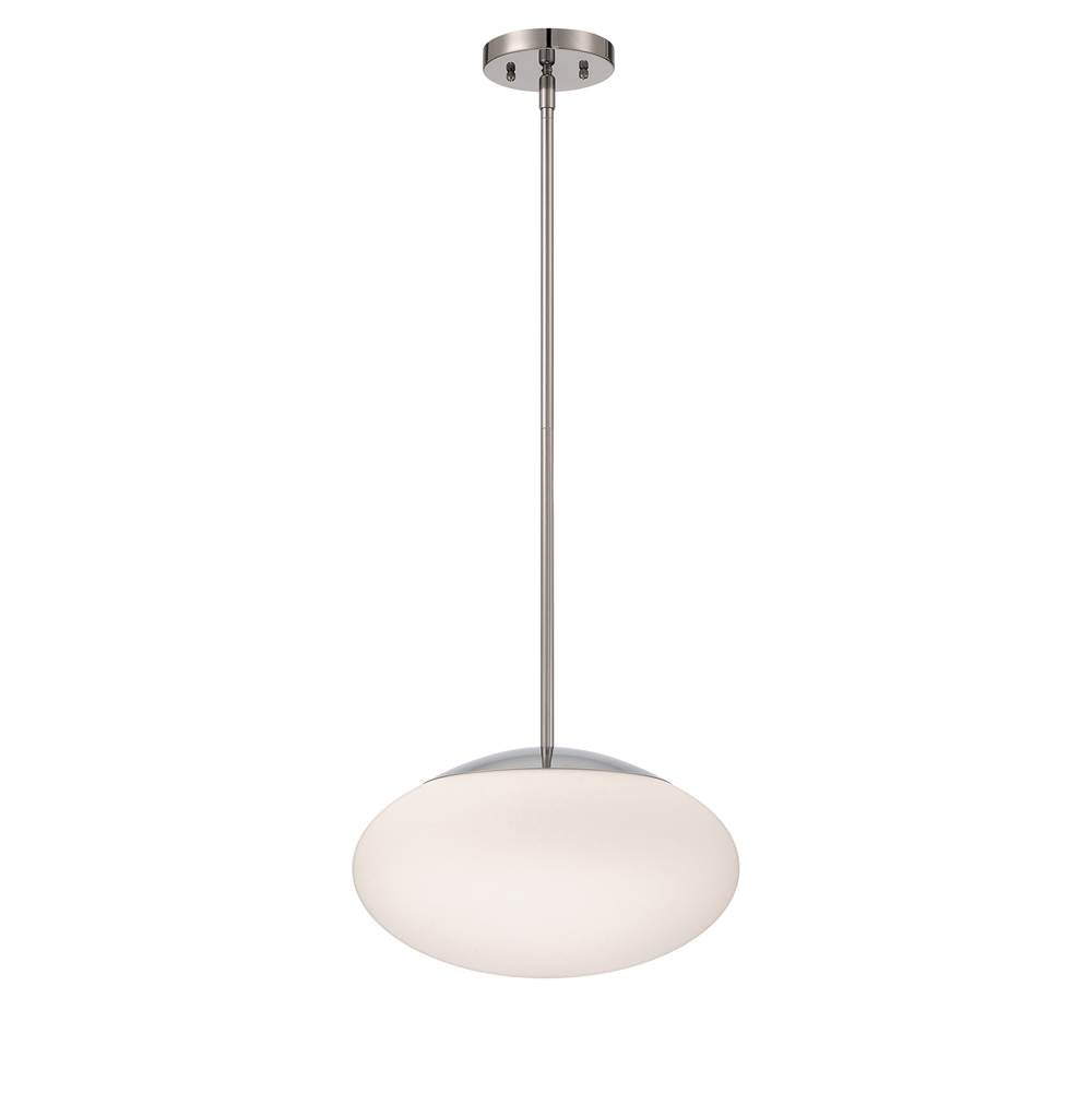 Craftmade Gaze 1 Light 14'' Pendant In Chrome (white Glass)