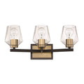 Craftmade Avante Grand Avante Grand 3 Light Vanity In Flat Black/satin Brass