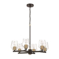 Craftmade Avante Grand Avante Grand 6 Light Chandelier In Flat Black/satin Brass